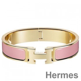 Hermes Pink Enamel Clic H PM Bracelet