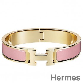 Hermes Pink Enamel Clic H PM Bracelet