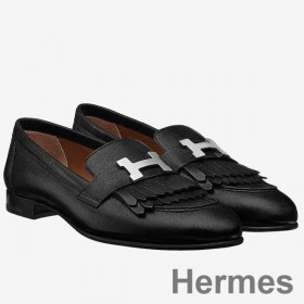 Hermes Royal Loafers In Black Calfksin