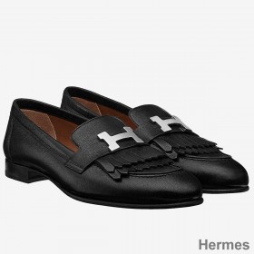 Hermes Royal Loafers In Black Calfksin