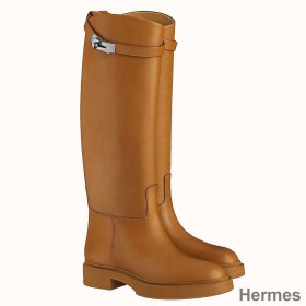 Hermes Variation Boots In Brown Calfskin