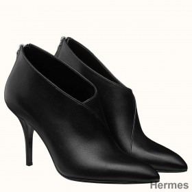 Hermes Virginia Ankle Boot In Black Leather