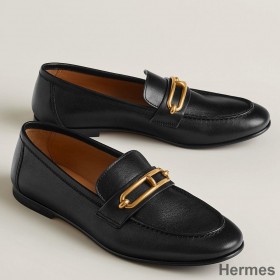 Hermes Women's Colette Loafers in Black Leather
