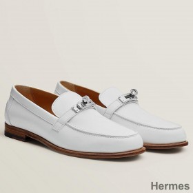 Hermes Women's Destin Loafers in White Leather