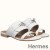 Hermes Avenue Sandals In White Calfskin