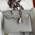 Hermes Birkin 25 Retourne Handmade Bag In Blue Glacier Ostrich Leather