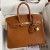 Hermes Birkin 25 Retourne Handmade Bag In Gold Barenia Calfskin