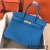 Hermes Birkin 30 Handmade Bag In Blue Zanzibar Clemence Leather