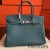 Hermes Birkin 40 Handmade Bag In Blue Jean Clemence Leather