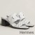 Hermes Gaby Sandals 60mm in White Nappa Leather
