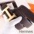 Hermes H Belt Buckle & Chocolate Clemence 32 MM Strap