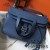 Hermes Halzan 31cm Bag In Blue Agate Clemence Leather