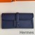 Hermes Jige Elan 29 Clutch Bag In Blue Saphir Epsom Leather