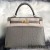 Hermes Kelly 25cm Handmade Bag In Gris Asphalt Ostrich Skin