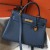 Hermes Kelly 32cm Bag In Blue Agate Clemence Leather GHW
