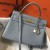 Hermes Kelly 32cm Bag In Blue Lin Clemence Leather GHW