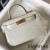 Hermes Kelly Mini II Bag In Beton Embossed Crocodile Leather