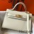 Hermes Kelly Mini II Bag In White Epsom Leather GHW