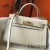 Hermes Kelly Mini II Handmade Bag In Beton Crocodile Embossed Leather