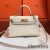 Hermes Kelly Mini II Handmade Bag In Beton Epsom Leather