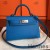 Hermes Kelly Mini II Handmade Bag In Blue Izmir Epsom Leather