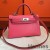 Hermes Kelly Mini II Handmade Bag In Rose Lipstick Chevre Leather