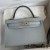 Hermes Kelly Mini II Sellier Handmade Bag In Blue Glacier Epsom Calfskin