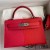 Hermes Kelly Mini II Sellier Tri - color Bag In Red/Rose Extreme/Blue Epsom Calfskin