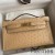 Hermes Kelly Pochette Handmade Bag In Chai Ostrich Leather