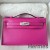 Hermes Kelly Pochette Handmade Bag In Rose Purple Epsom Calfskin