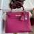 Hermes Kelly Retourne 25 Handmade Bag In Rose Purple Clemence Leather