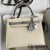 Hermes Kelly Sellier 25 Bicolor Bag in Craie and Gris Mouette Epsom Calfskin
