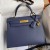 Hermes Kelly Sellier 28 Handmade Bag In Blue Saphir Epsom Calfskin