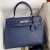 Hermes Kelly Sellier 32 Handmade Bag In Blue Iris Ostrich Leather