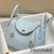 Hermes Lindy Mini Bag In Blue Brume Clemence Leather GHW