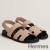 Hermes Men's Genius Sandals In Beige Suede Calfskin
