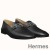 Hermes Men's Tenor Loafers In Black Calfskin