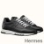 Hermes Men's Trail Sneakers In Black Calfskin Leather