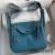 Hermes Mini Lindy Handmade Bag In Blue Jean Clemence Leather