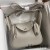 Hermes Mini Lindy Handmade Bag In Pearl Grey Clemence Leather