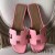 Hermes Oran Sandals In Pink Epsom Leather