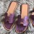 Hermes Oran Sandals In Purple Ostrich Leather