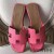 Hermes Oran Sandals In Rose Confetti Epsom Leather
