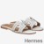 Hermes Oran Studs Sandals In White Leather