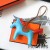Hermes Rodeo Horse Bag Charm In Ciel/Camarel/Orange Leather