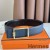 Hermes Tube H Reversible Belt 38MM in Blue Clemence Leather