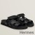 Hermes Women's Chypre Sandals In Black Calfskin