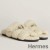 Hermes Women's Chypre Sandals In Off White Shearling