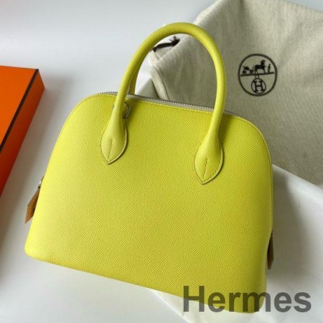 Hermes Bolide 1923 25 Håndlavet Taske I Lime Epsom Kalveskind