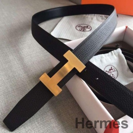 Hermes Quizz 32mm Reversibel Bælte I Cafe Clemence Læder